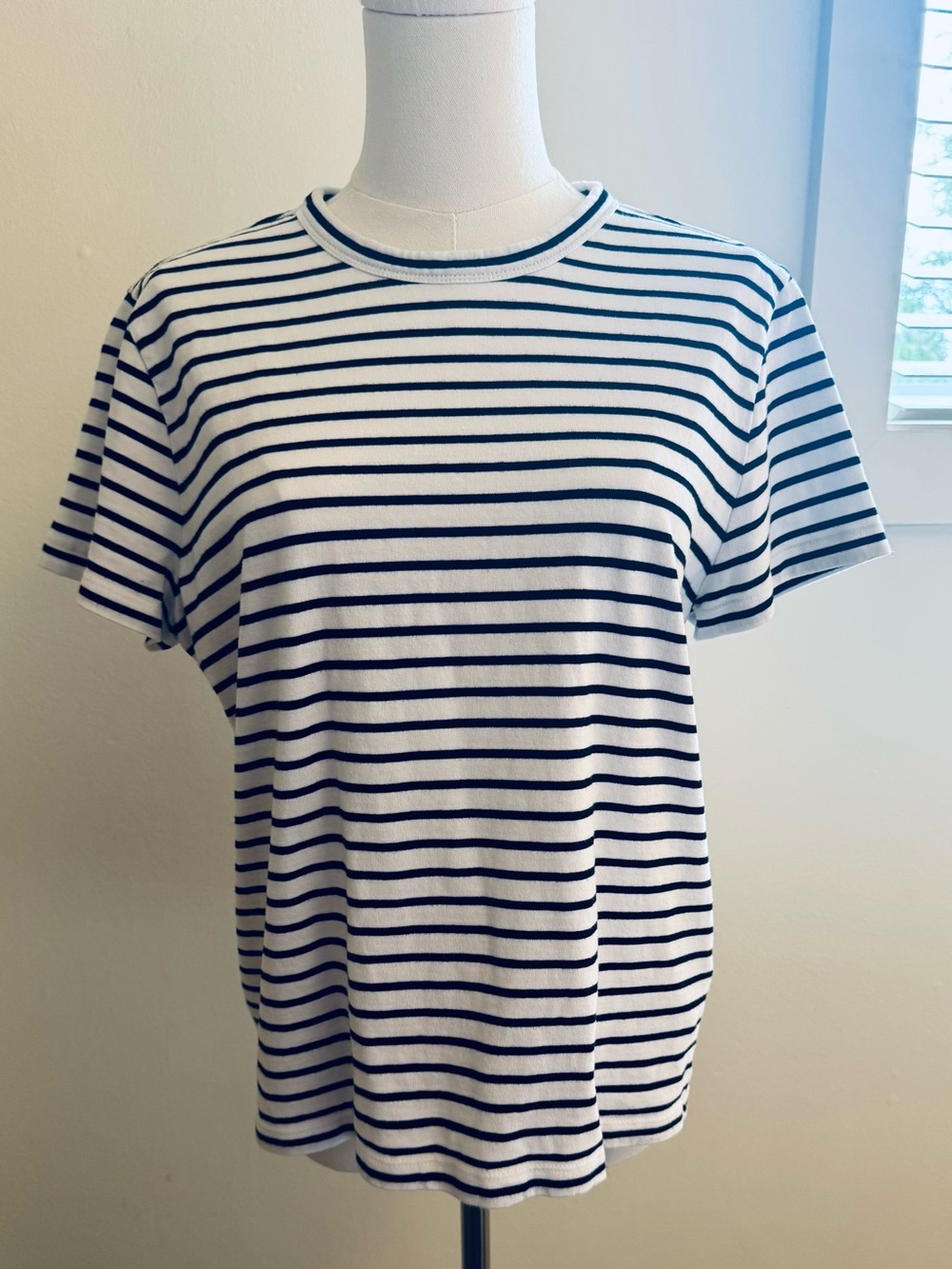Madewell Tee with Black and White Stripes